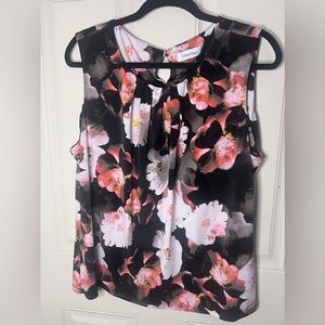 Calvin Klein pleated neck sleeveless top